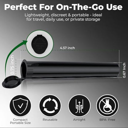 Kopperko Mini Pill Bottle, 116mm, 10 Pack, Black - color: Black, size: 10 Tubes