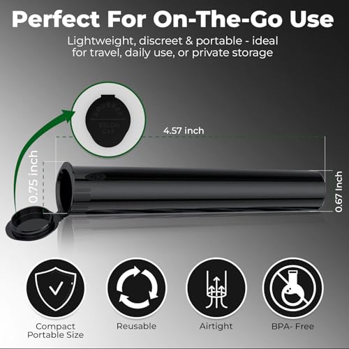 Kopperko Mini Pill Bottle, 116mm, 10 Pack, Black - color: Black, size: 10 Tubes