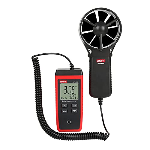 UNI-T UT363S Handheld Anemometer Wind Speed Meter Wind Chill Air Temperature Gauge -14°F to 122°F/-10°C to 50°C with Extendable Wind Sensor LCD Backlight Max Min Avg Data Hold, 1 Meter Drop Durability - size: UT363S