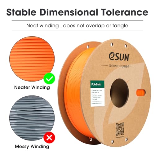 eSUN PLA Basic Filament 1.75mm 3D Printer Filament 1KG Orange - color: Orange, size: 1KG
