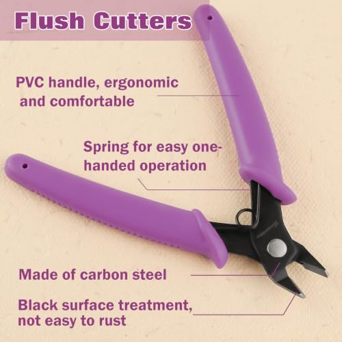 SPEEDWOX 4.5 Inch Flush Cutters for Jewellery Making Precision Electronics Flush Cutter Diagonal Cutting Pliers Craft Wire Cutters for Crafting Micro Wire Cutter Small Snips for Soft Wires - size: 4.5"