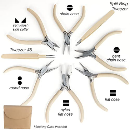 The Beadsmith Fashion Color Pliers, Jewelry Making Supply Set of 8 - color: Desert Beige