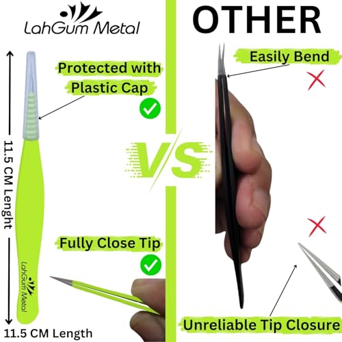 Super Sharp Pointed Tweezers Precision Fine Point Tip Ingrown Hair Tweezers Kit Pointed Tweezers For Women Chin Hair Removal, Extra Thin Tweezers Precision Stainless Facial Hair Remover For Face