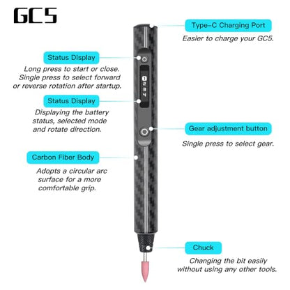 ARROWSPACE Engraving Pen, 30000RPM, Engraver Tool with 39 Bits,OLED Display