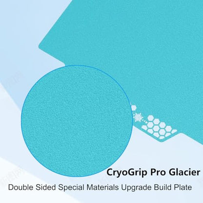 3D Printer Build Plate CryoGrip Pro Glacier Build Plate for Bambulab P2S/X1/X1C/X1E/P1P/P1S/A1/X2D 3D Printers, Panda Build Plate Double-Sided Fine Textured Spring Steel Sheet 257x257mm