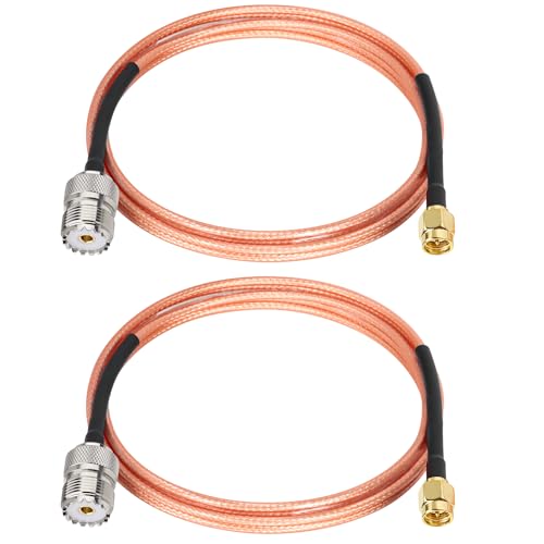 XRDS -RF SMA Male to SO239 RG316 Cable 5FT 2PCS- SMA Male to SO239 UHF Female Antenna Cable - High Performance Low Loss - for Ham Radio, CB Radio, Antenna, Receiver, Transmitter - size: 5FT