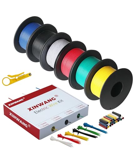 XINWANG 28AWG Hook Up Wire Kit, 6 Colors, 65.62FT Each - size: 28AWG (0.08 mm² / 20 M) - PVC