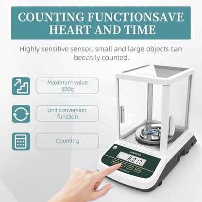 FA5003 Lab Analytical Balance, 500g/0.001g, Single Display - size: 0.001g*500g