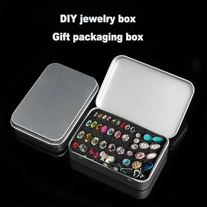 12-Pack Silver Hinged Tin Boxes for Resin Crafts - color: Silver, size: 12 Pcs 4.5" x 3.5" x 0.9"