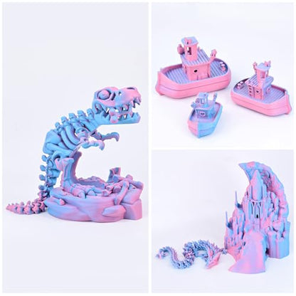 OVV3D PLA Filament 1.75mm, Matte Macaron PLA 3D Printer Filament，Dual Color PLA Sky Blue and Pink, +/-0.02mm 1kg - color: Dual-color Matte Sky Blue+ Pink
