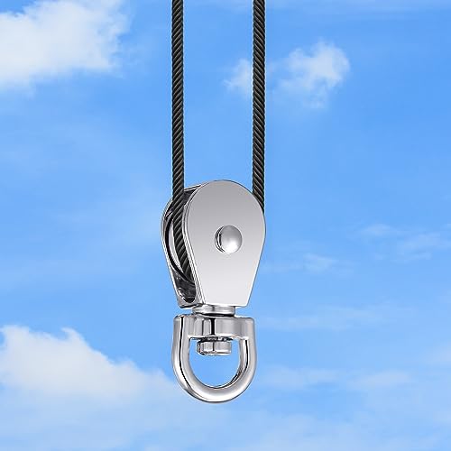 Shappy 42 Pcs Pulley Block System Set, M20 Pulley Wheel Stainless Steel