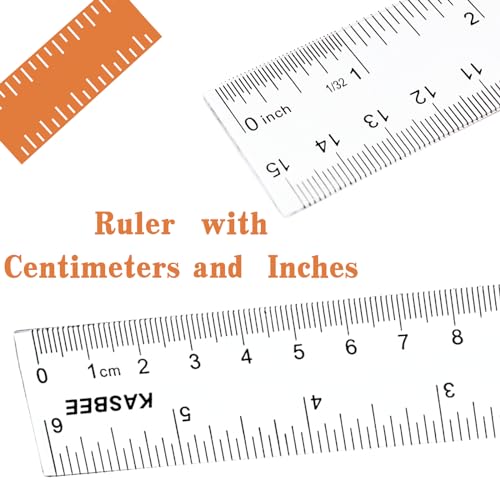 6 Inch Ruler, Clear Plastic Ruler, 2PCS - size: 6 Inch + 6 Inch