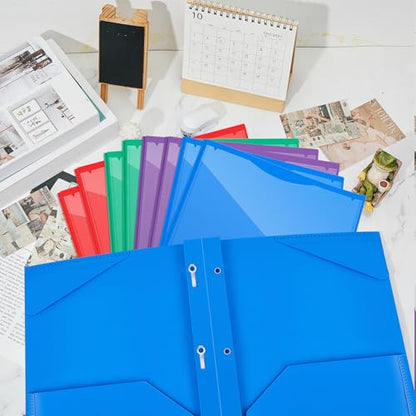 Henoyso 36 Pcs Plastic Folder with Clear Front Pocket, Multicolor - color: Multicolor