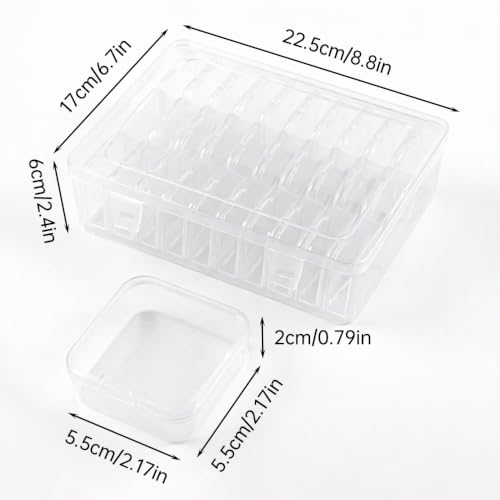 31Pcs Clear Plastic Storage Organizer, 30 Mini Square Portable Cases & 1 Large Container, Durable Sorting Holder for Jewelry, DIY Craft Accessories & Tiny Daily Parts