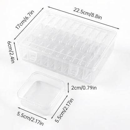31Pcs Clear Plastic Storage Organizer, 30 Mini Square Portable Cases & 1 Large Container, Durable Sorting Holder for Jewelry, DIY Craft Accessories & Tiny Daily Parts