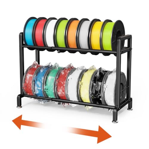 2-Tier Filament Storage Rack Adjustable Length/Width for 3D Printing