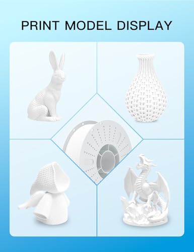PINBALL PETG 3D Printer Filament 1.75mm High Precision Durable Moisture-Proof Strong Filament Mith Better Flow Dimensional Accuracy +/- 0.02mm Suitable for Most FDM 3D Printers 4 Kilograms White - color: 4white, size: PETG-4kg