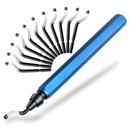 13-Piece Deburring Tool for 3D Printing, HSS Blades Aluminum Handle