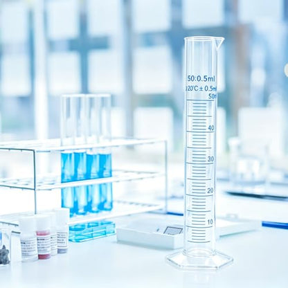 Geesatis 10 Pcs Plastic Graduated Measuring Cylinder 50ml, Lab Supplies - size: 50ml, style: 10Pcs