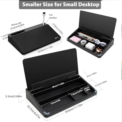 Varhomax Glass Desk Buddy Whiteboard with Storage - color: Black