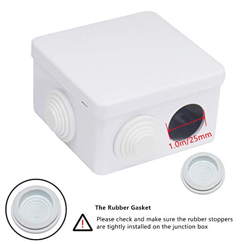 Zulkit Junction Box ABS Plastic Dustproof Waterproof IP55 Universal Electrical Boxes Project Enclosure White 3.4 x 3.4 x 2 inch (85 x 85 x 50mm) - size: 3.4" x 3.4" x 2"