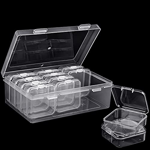13 Pack Small Plastic Bead Organizers with Clear Case, 2.1 x 2.1 x 0.8 Inch - size: 2.1 x 2.1 x 0.8 Inch