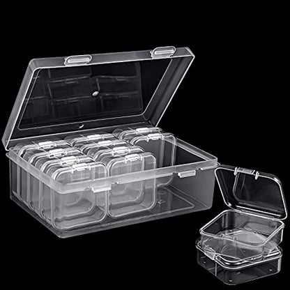 13 Pack Small Plastic Bead Organizers with Clear Case, 2.1 x 2.1 x 0.8 Inch - size: 2.1 x 2.1 x 0.8 Inch