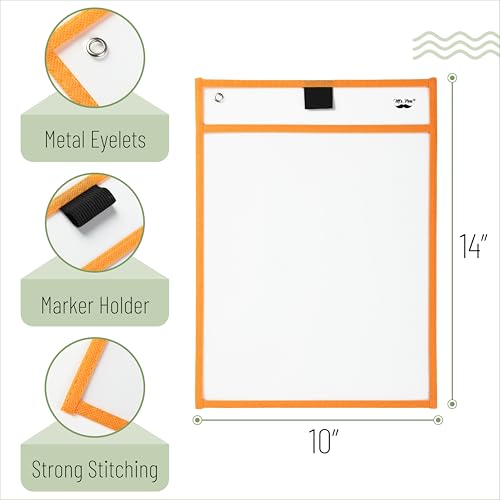 Mr. Pen- Reusable Dry Erase Pocket Sleeves, 10" x 14", 12 Pack, Colorful - color: Autumn, size: 12 Pack