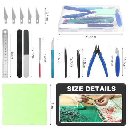 Fippy 11PCS Model Kit Tools, Hobby Model Building Tools, Model Making Tools Kit for Car Model Assembling, Building and Repairing - style: Set A