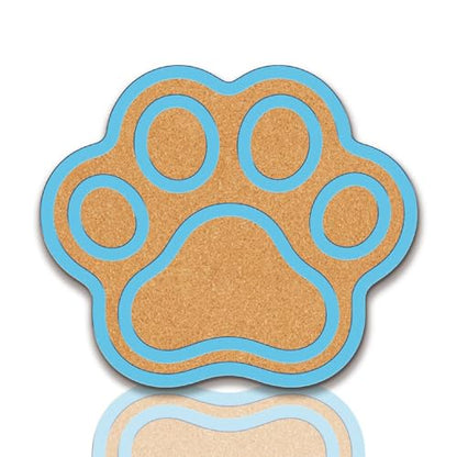 CRASPIRE Pin Cork Board Paw Print Framed Bulletin Display Badge Blue Wood Decorative Corkboard 10.4x9.8In Wall Mounted Memory Memo Brooch Lapel Holder Storage for Home Office School Classroom Wedding - style: Blue Paw Print