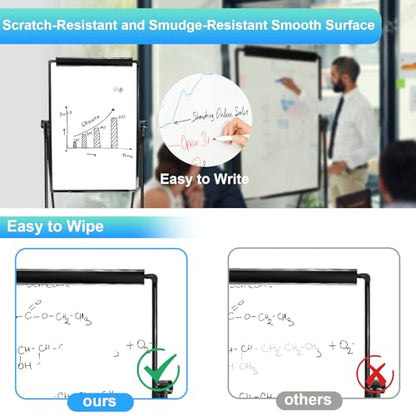 Stand White Board - 40 x 28 Inch Double Sided Magnetic Dry Erase Board with Stand Height Adjustable, Home Office Classroom School Teacher Use - style: 40x28-Black
