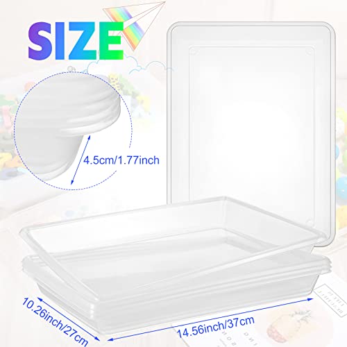 Maitys 15 Pcs Large Activity Plastic Art Trays for Kids Crafts, Clear - color: Clear