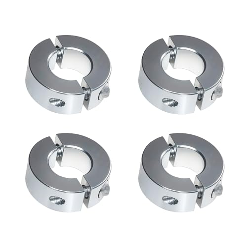 (4-Pack) SINOAXISSPACE Shaft Collar 1/4" Bore, Zinc Plated Double Split Clamp-On Shaft Collars Style, 11/16" OD, 5/16" Thickness, with M4 Set Screws - size: 1/4" Bore Size