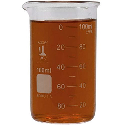 Glass Beaker Set, Tall Form, 3 Sizes - 50, 100 and 250ml, 3.3 Borosilicate Glass, Double Scale, Graduated, Karter Scientific 213F18 - size: 50/100/250ML, style: SET