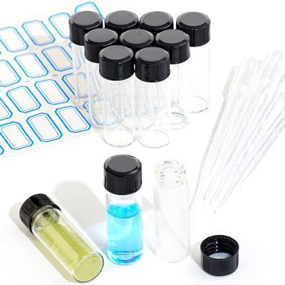 4ml Glass Vials with Screw Caps Small Sample Vials with Lids 10PCS - style: 4ml-10pcs