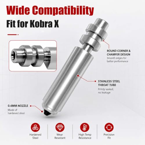 3PCS 0.25mm Hardened Steel Nozzles Fit for Anycubic Kobra X Kobra X Combo - size: 0.25MM