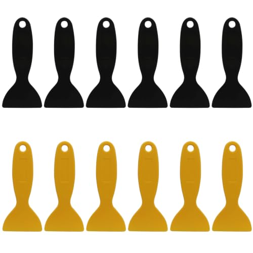 Jiozermi Plastic Spatula Putty Knife Set, 12 Pack