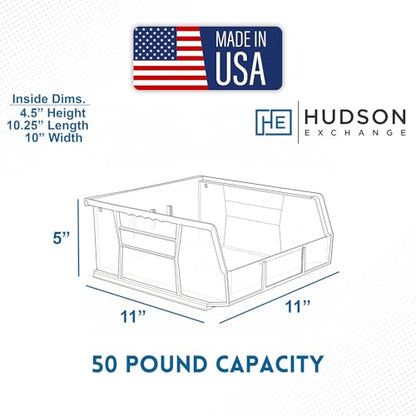 HE HUDSON EXCHANGE 11" x 11" x 5" (6 Pack) Plastic Stackable Storage Bin, Clear - color: Clear, size: 6 Pack
