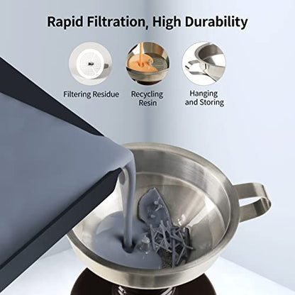 ANYCUBIC Resin Printer Accessories Tool Kits, Silicone Pad, Stainless Steel Resin Filter, Multi-Function Water Bottle, Fish Scale Cloth, Golves, Plastic Nipper for Cleaning and 3D Printing