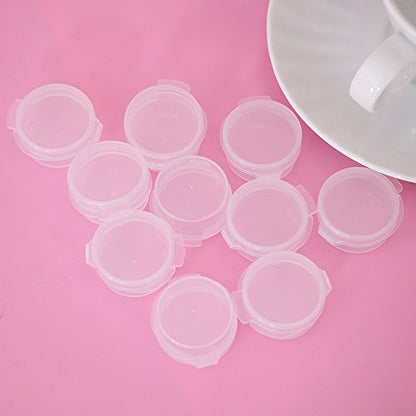 EORTA 50 Pcs Plastic Cosmetic Jar 5g Empty Clear Case with Snap Lids Portable Mini Storage Box Makeup Jar Sample Bottle Sealing Pot Cosmetic Containers for Sampling, Traveling, Mixing - size: 5 grams, style: 50 Pieces