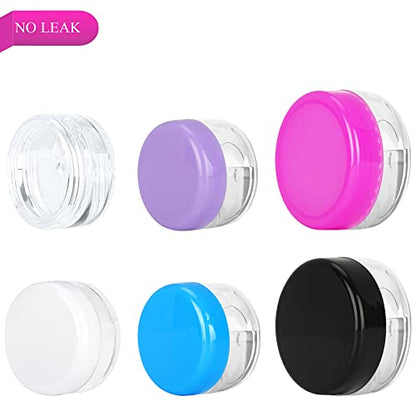25PCS 5 Gram Sample Containers, 5ml Empty Jars with Lids, Small Cosmetic Containers, Mini Sample Jars with 2PCS Mini Spatulas for Make Up, Oils, Lotion, Powder, Paint, Jewelry, Lip Balms(Pink Lid) - color: Pink, size: 25 Count