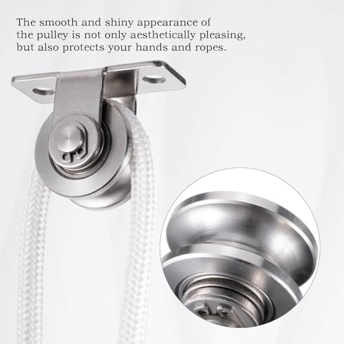 Cable Pulley 30mm Wheel Wall Mount, Bearings Inside, Stainless Steel Rope Pulley for Pulley System, Sliding Gate 1Pack - style: Pulley-30mm