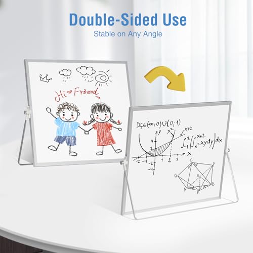 Magnetic Desktop Whiteboard with Stand, 10“ x 10" Small White Board - color: Silver 10"x10"