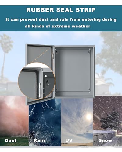 Waterproof Electrical Enclosure 24 x 16 x 10'', Outdoor Electrical Box Weatherproof, Electrical Junction Box with Reinforced Lock - size: 24 x 16 x 10''