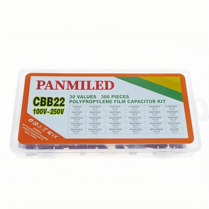 30 Values Metallized Polypropylene Film Capacitor Kit CBB22 100V-250V - style: 100V 250V 300PCS