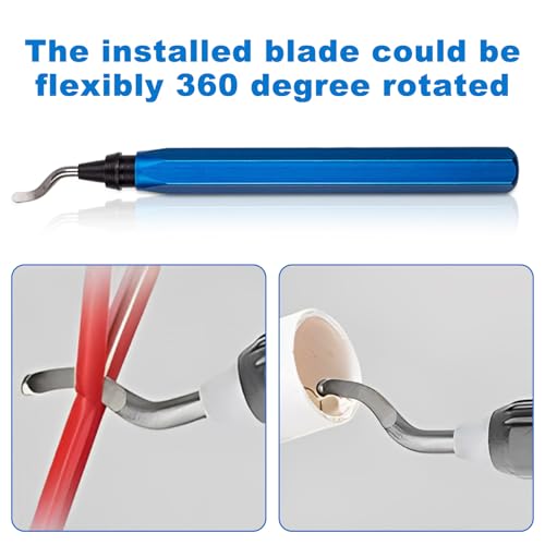 STARVAST 30Pcs Metal Deburring Tool, Deburring Blades Kit with Swivel Handle, Pipe Deburring Tool for Soft Metal (Aluminum, Copper), Wood, Plastic and Steel Burr Removing