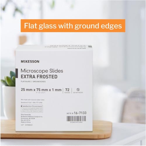 McKesson Microscope Slides, Flat, 25 x 75 x 1 mm, 1440 ct
