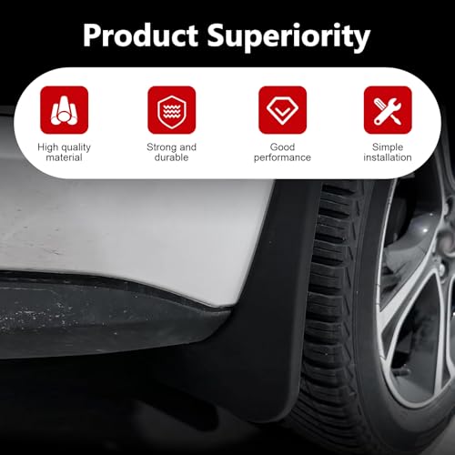 2 PCS 2 PCS Car Mud Flaps, 9.84" x 7.08" Splash-protection Auto Fender Flaps, Drill-free installation Front Fender, Universal for SUVs (Black)