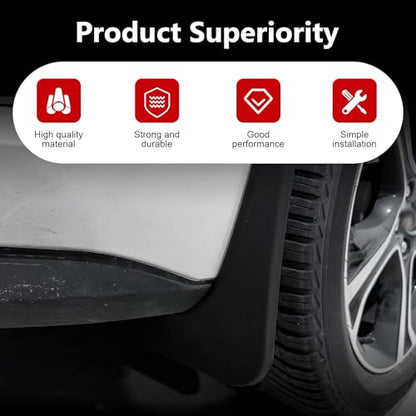 2 PCS 2 PCS Car Mud Flaps, 9.84" x 7.08" Splash-protection Auto Fender Flaps, Drill-free installation Front Fender, Universal for SUVs (Black)
