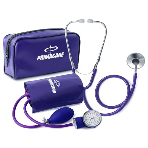 PrimaCare DS-9197-PU Manual Blood Pressure Cuff with Stethoscope, Purple - color: Purple